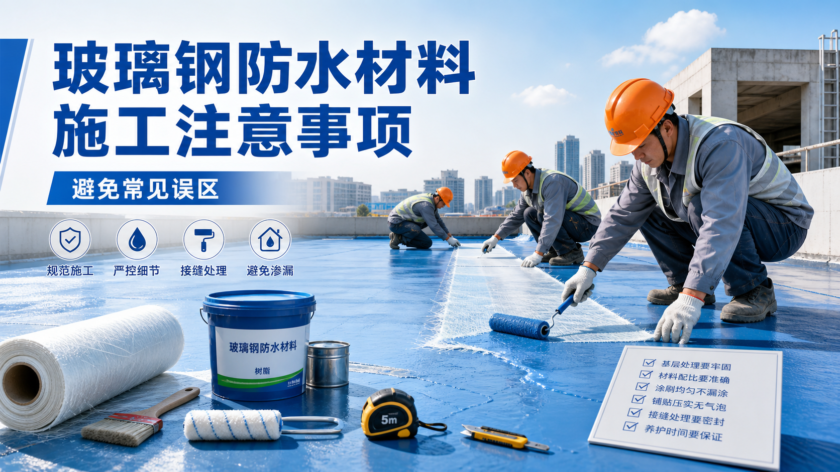玻璃钢防水材料施工注意事项，避免常见误区 赣州 版